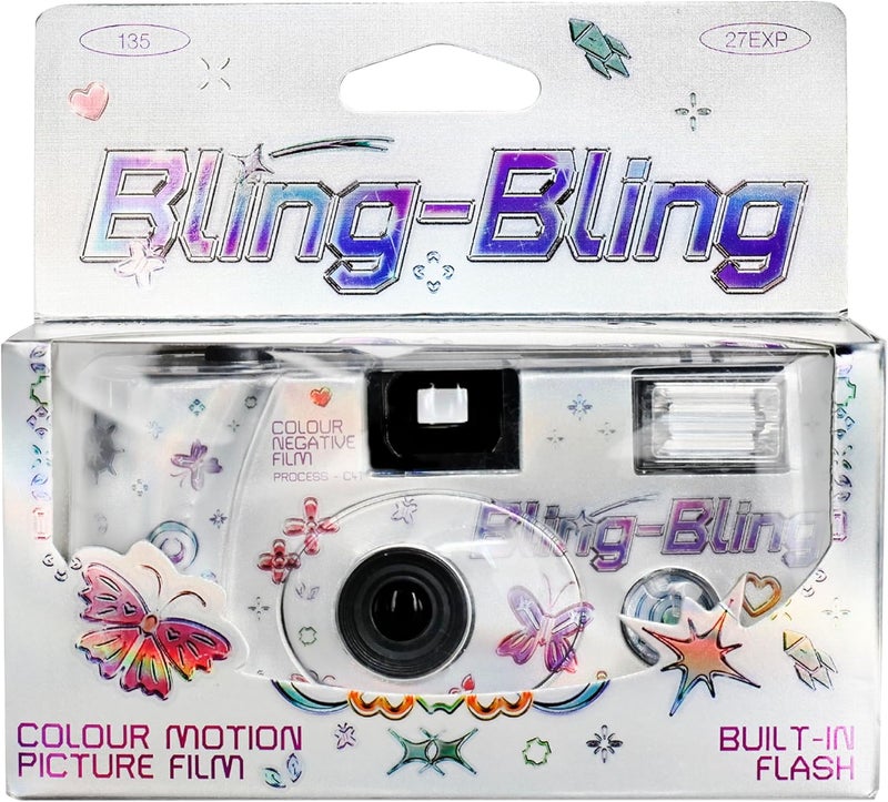 Retocolor Bling-Bling 400 35mm Disposable Film Camera 27EXP, ISO400, Color Negative Film, Focus Free, Easy to Use, Built in Flash, Single Use (Film and Battery Included) - Image 1